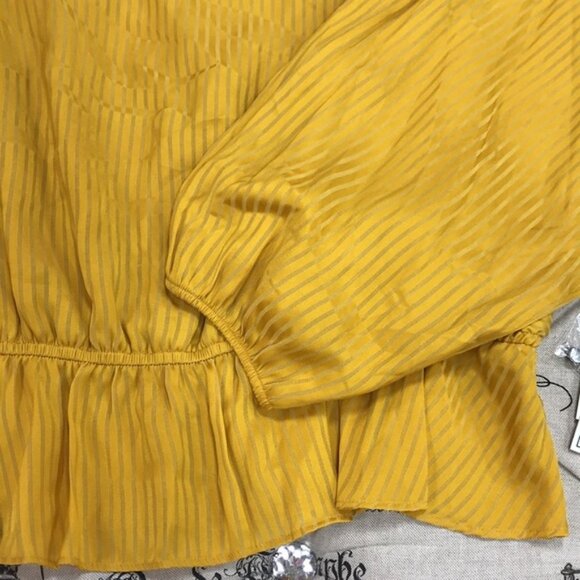 1.STATE Shadow Stripe Dolman Sleeve Peplum Blouse - Picture 5 of 7